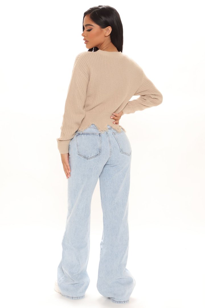 Distressed With You Cardigan - Taupe