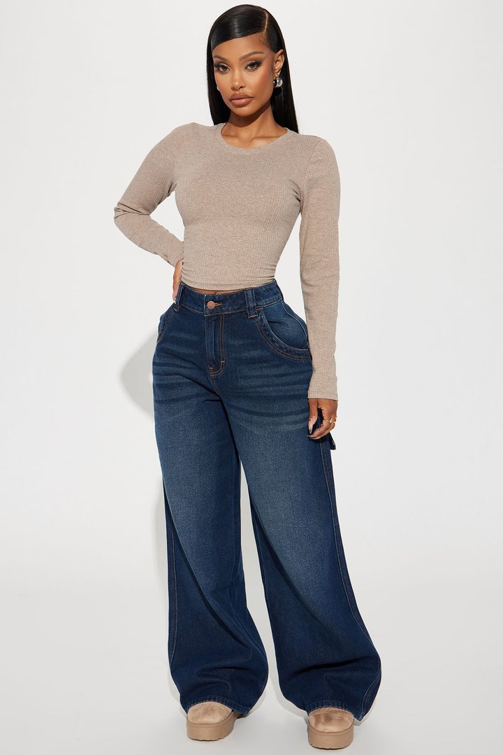 Aria Ribbed Top - Oatmeal