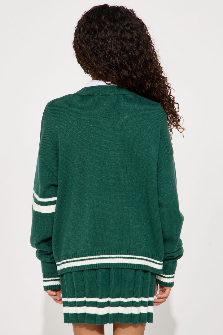 Mini Preppy Era Pleated Sweater Skirt Set - Hunter