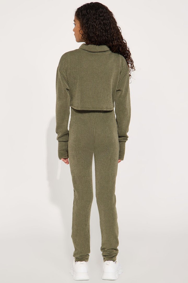 Mini Thinking It Over 2 Piece Jumpsuit Set - Olive