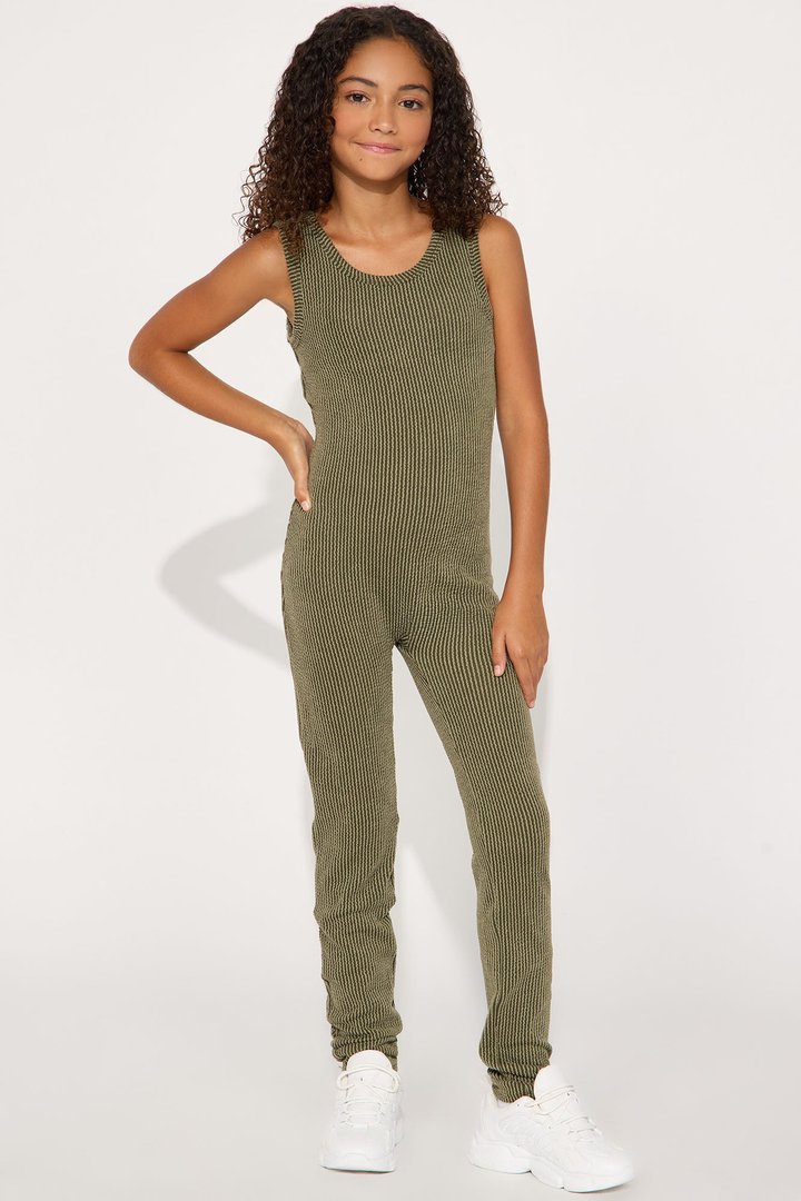 Mini Thinking It Over 2 Piece Jumpsuit Set - Olive