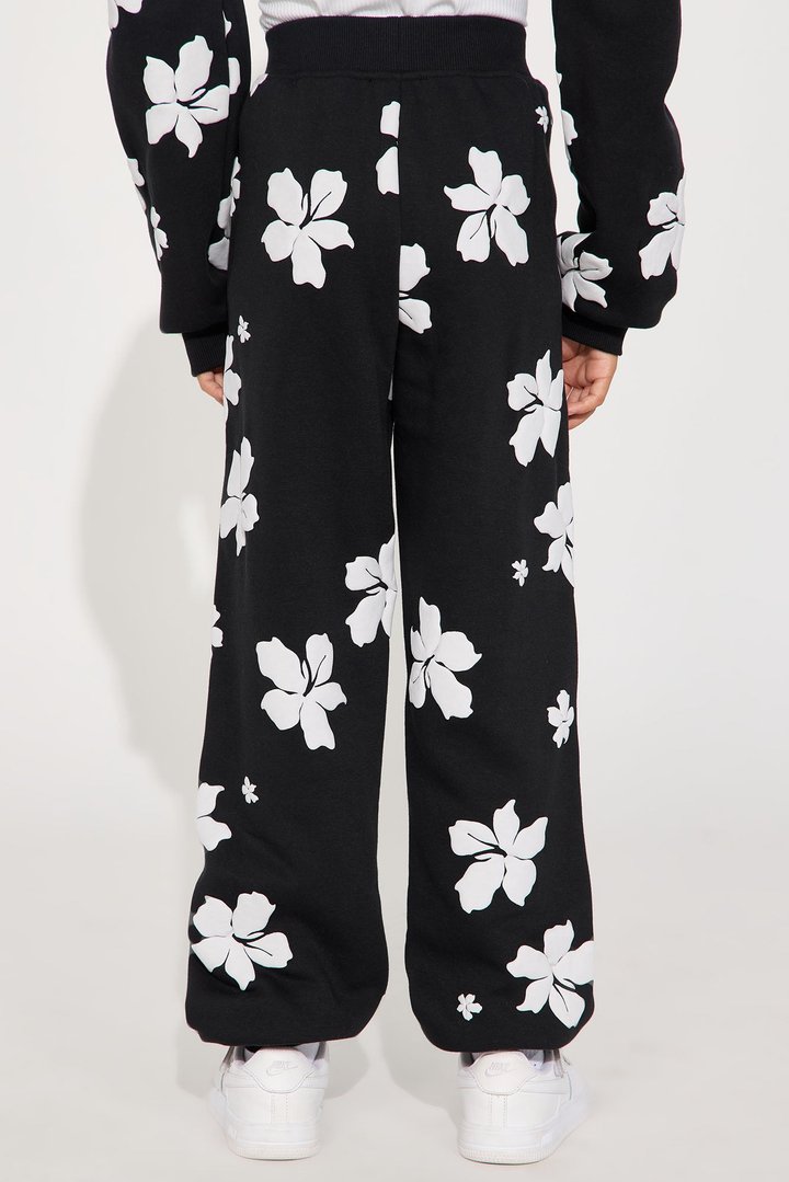 Mini Always In Bloom Fleece Jogger - Black/White