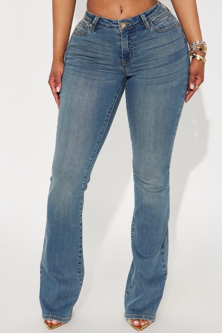 Premium Low Rise Bootcut Jeans - Dark Wash