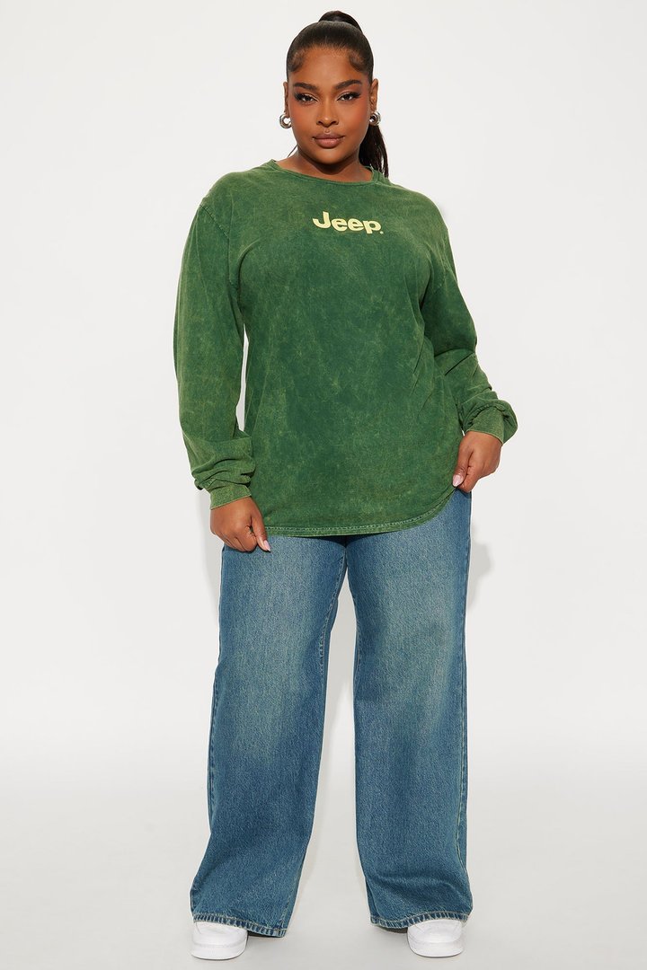 Jeep Long Sleeve Washed Tee - Green