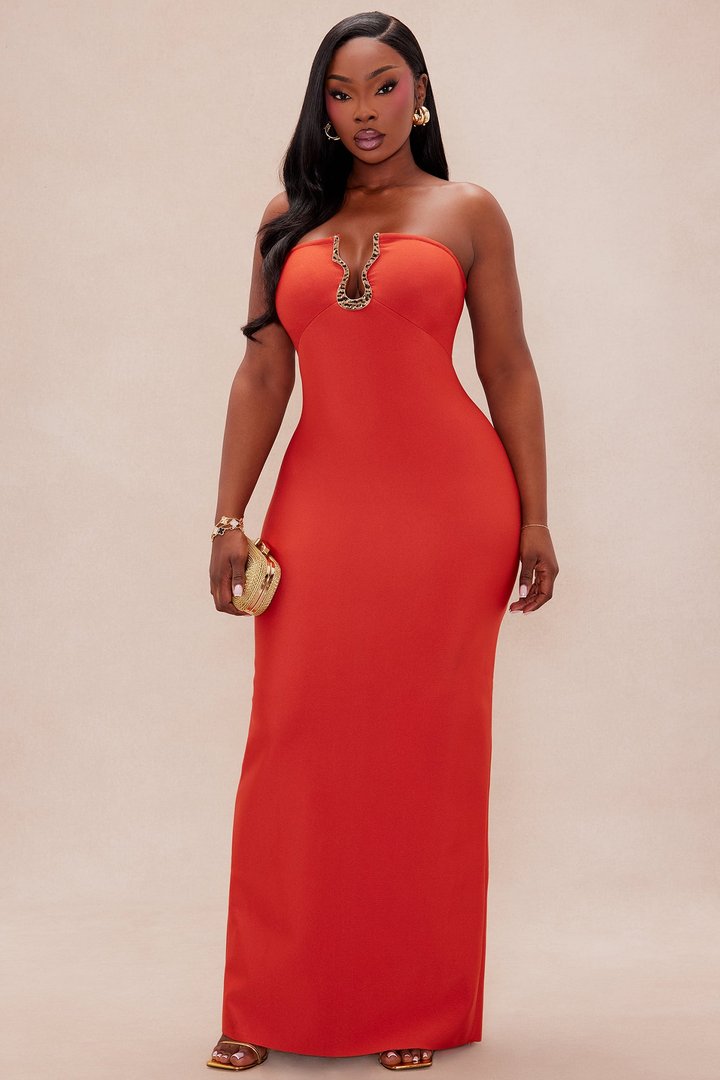 Mykonos Bandage Maxi Dress - Rust