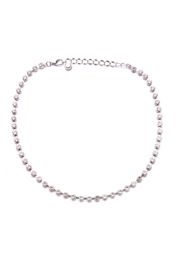 Danielle Rhinestone Choker - Silver