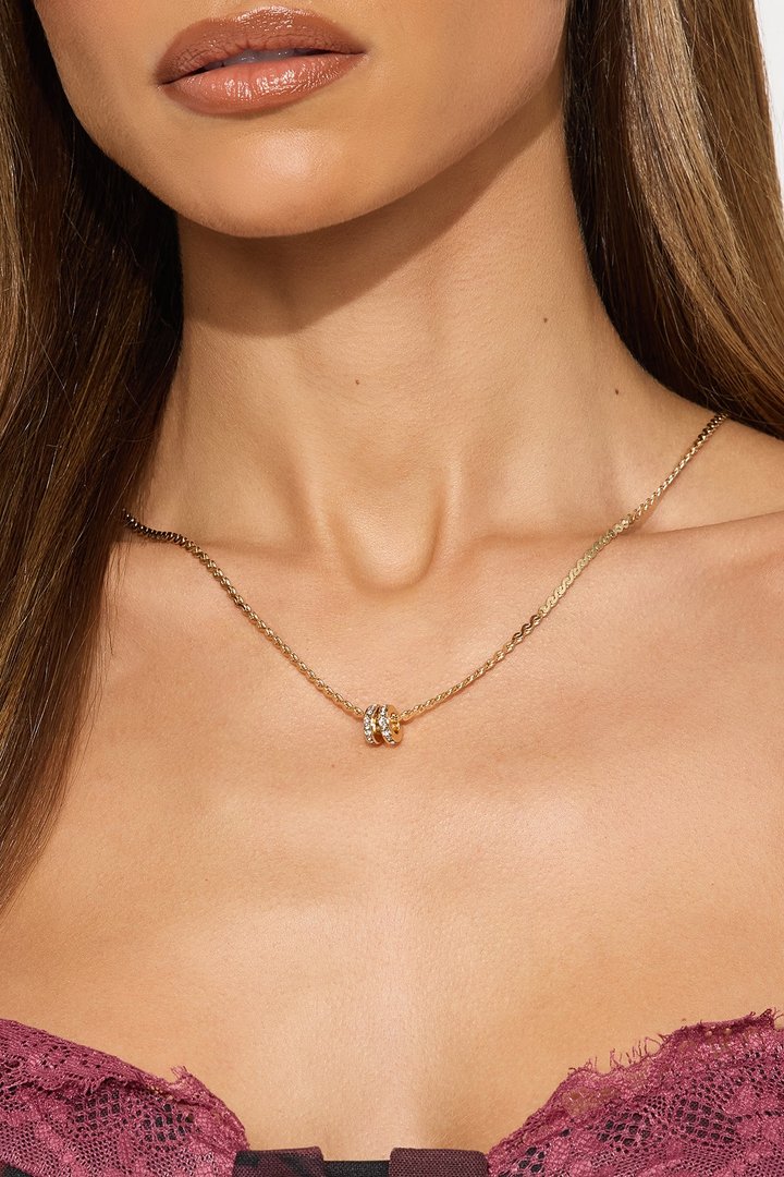 Simple Spell Single Chain Necklace - Gold