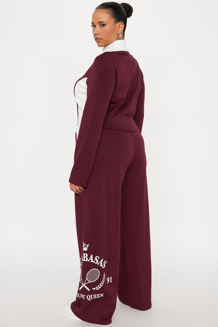 Calabasas Track Pant Set - Burgundy