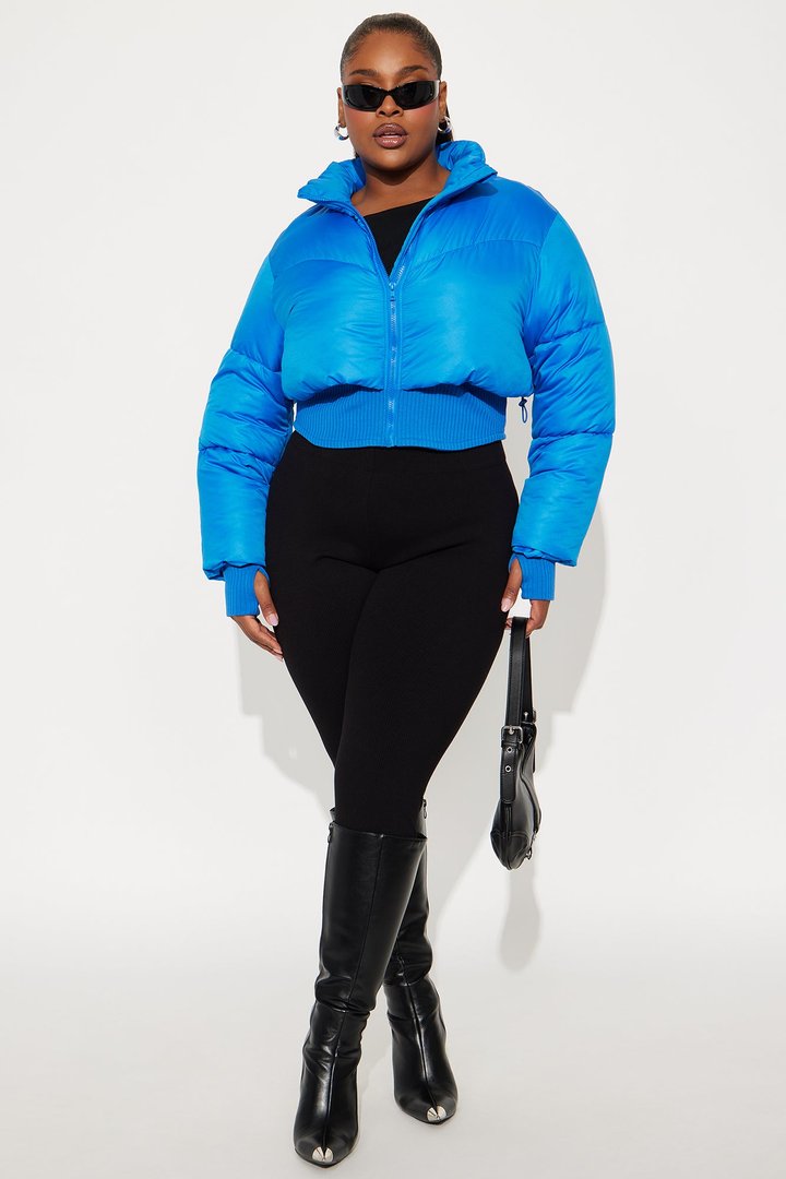 Rowan Cropped Puffer Jacket - CobaltBlue
