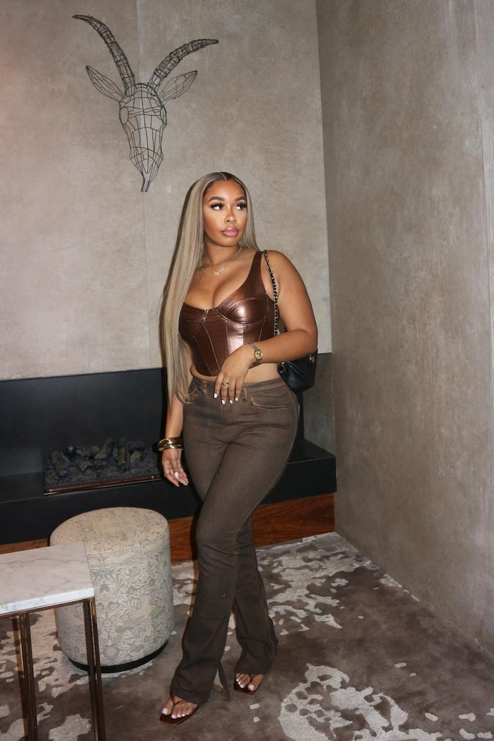 Bronzed Babe Coated Bootcut Jeans - Brown