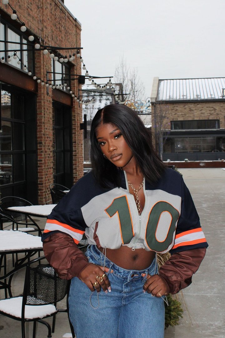Carmela Racer Windbreaker Jacket - Navy/combo