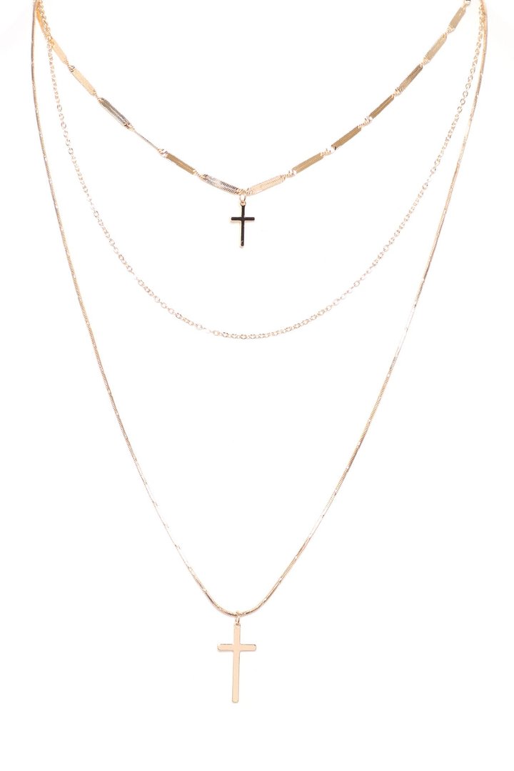 Like A Saint Cross Necklace - Gold