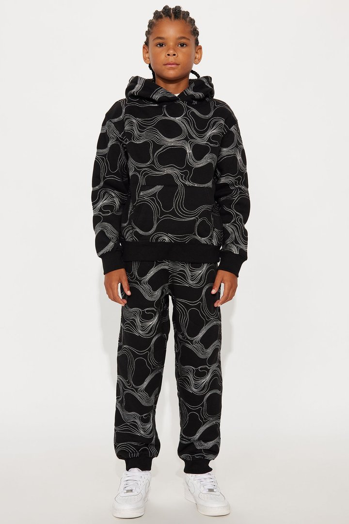 Mini Elevation Stitch Baggy Jogger - Black