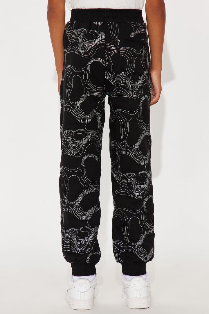 Mini Elevation Stitch Baggy Jogger - Black
