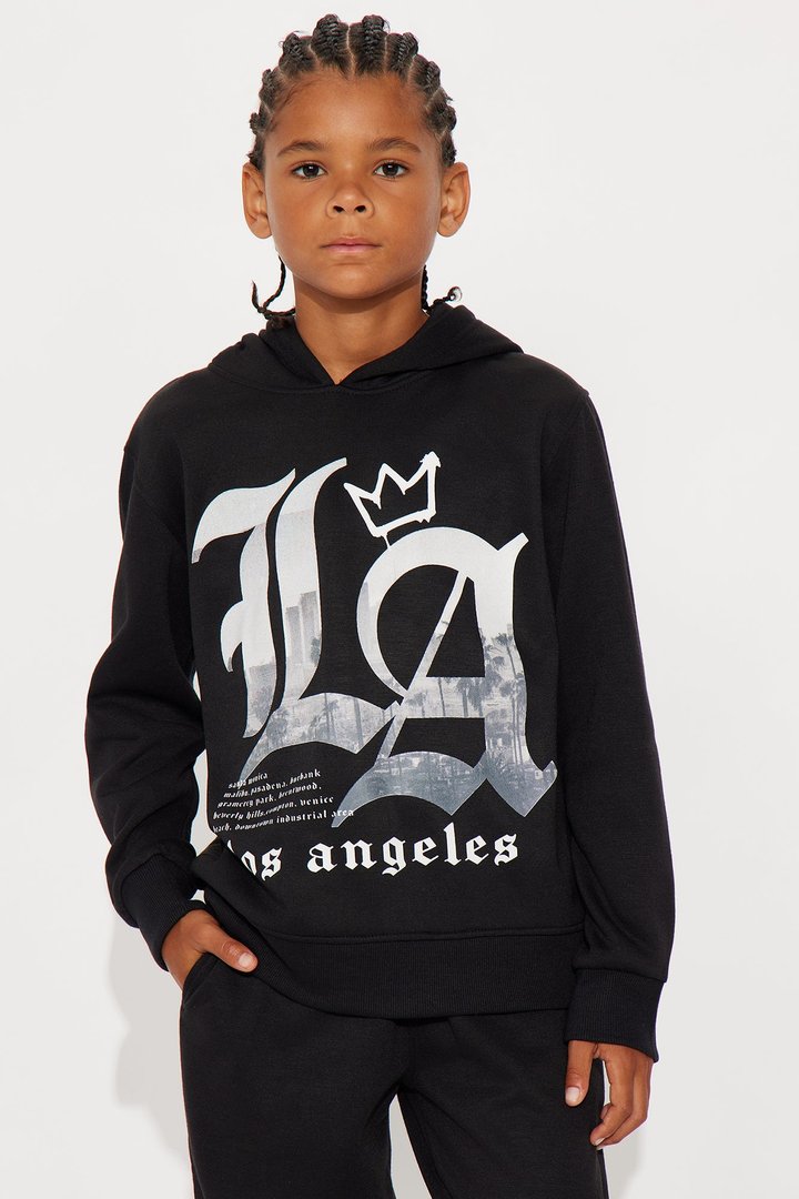 Mini King Of LA Hoodie And Jogger Pant Set - Black