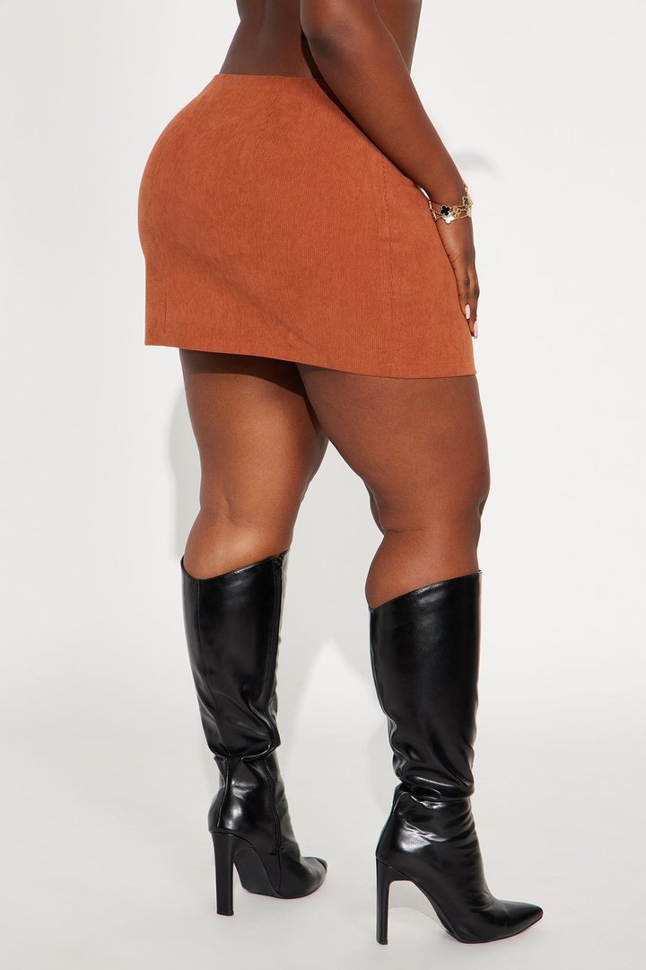 Gwen Oversized Double Belt Mini Skirt - Terracotta