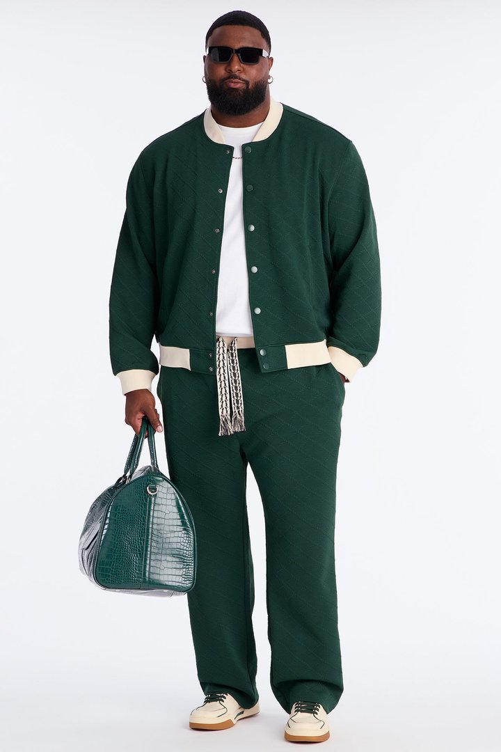 Duke Textured Bomber Jacket - Green