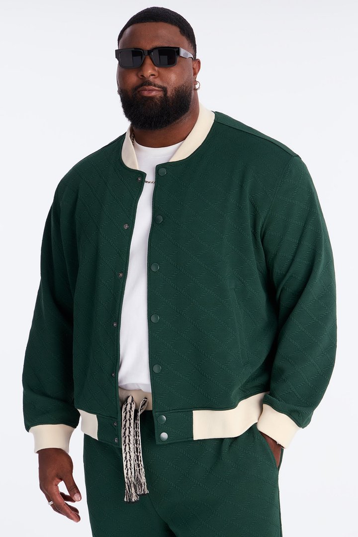 Duke Textured Bomber Jacket - Green