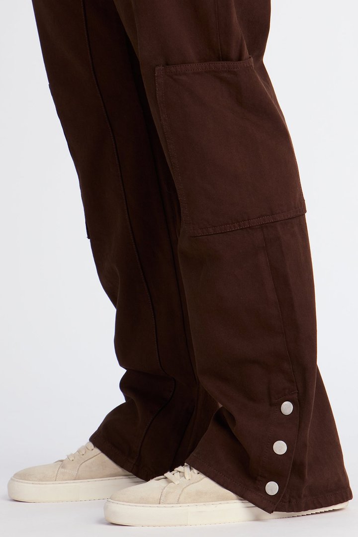 Stacked Slim Flare Peak Snap Jean - Brown
