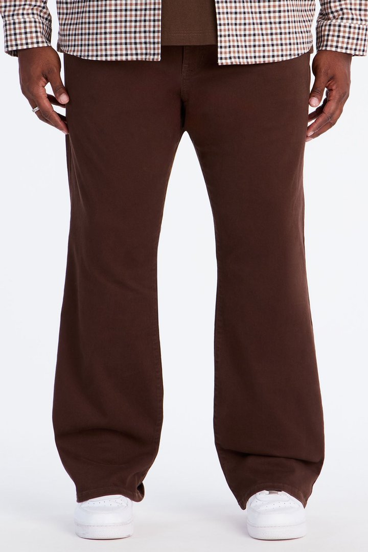 Mac Chino Stacked Slim Flare Pants - Dark Brown