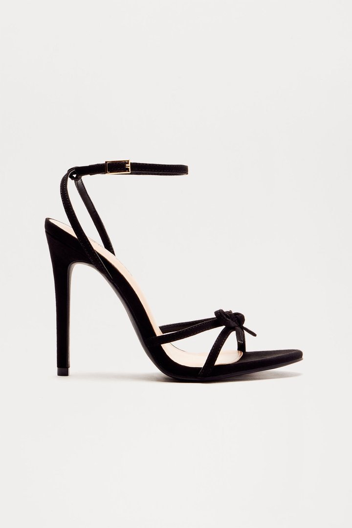 Iva Bow Heeled Sandals - Black