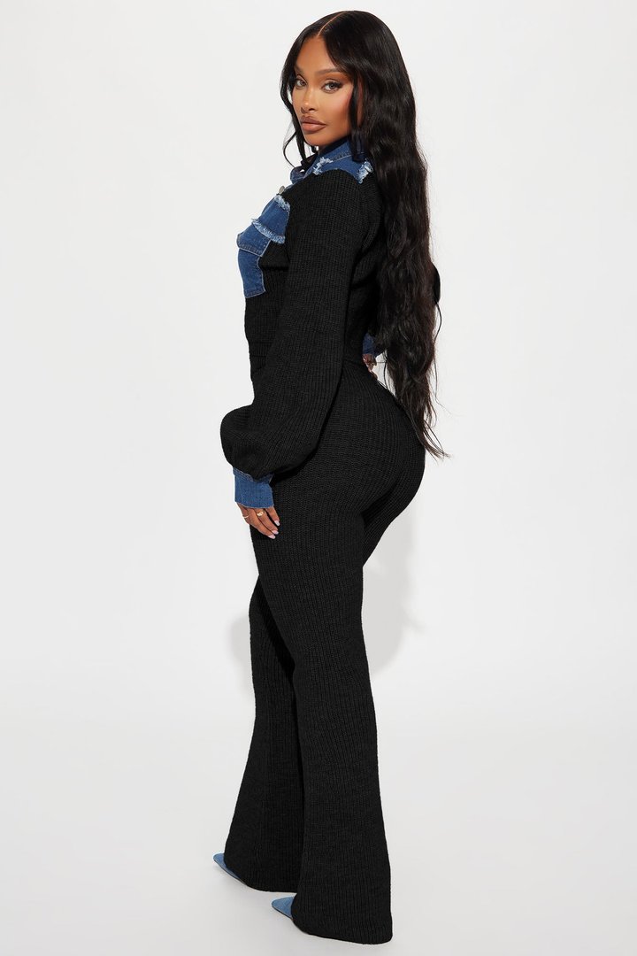 Sweet Chaos Sweater Pant Set - Black