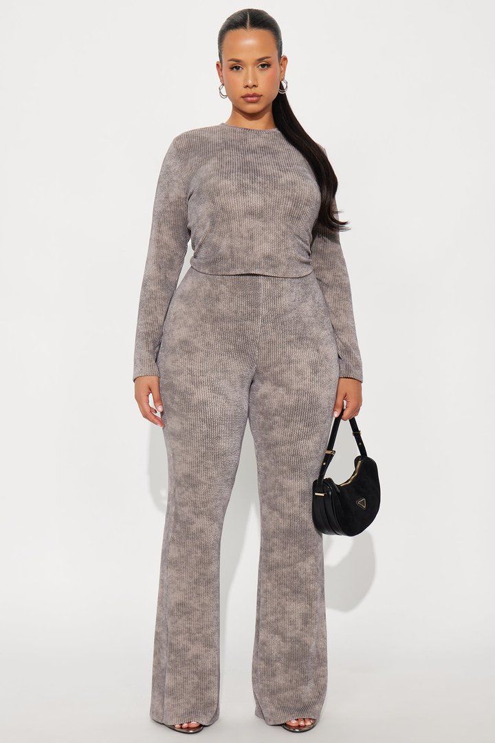 Julia Textured Pant Set - Olive