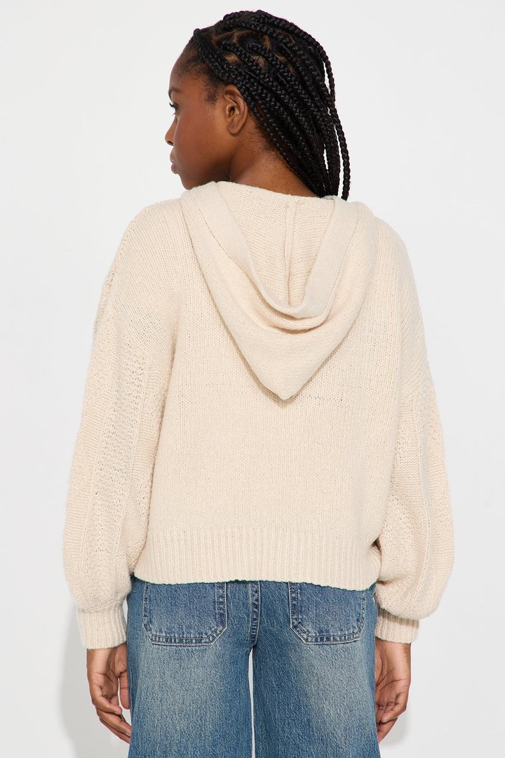 Mini Ski Lodge Zip Up Sweater - Oatmeal