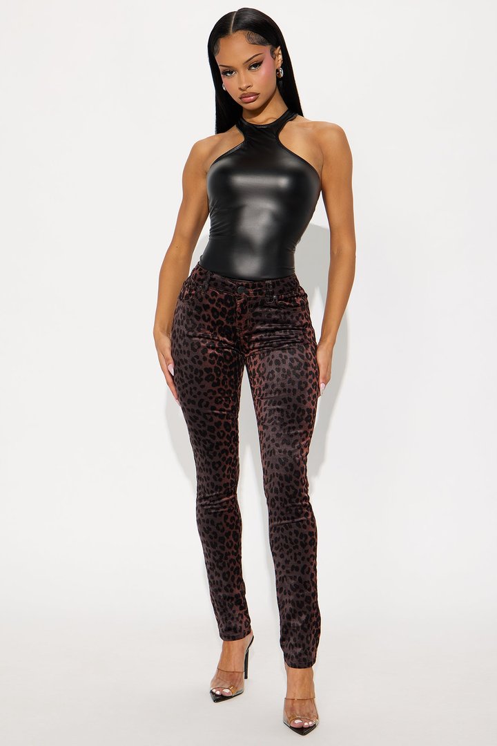Deanna Velvet Leopard Skinny Pant 29″ - Leopard