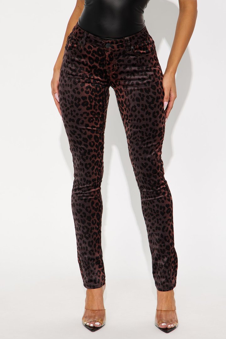 Deanna Velvet Leopard Skinny Pant 29″ - Leopard