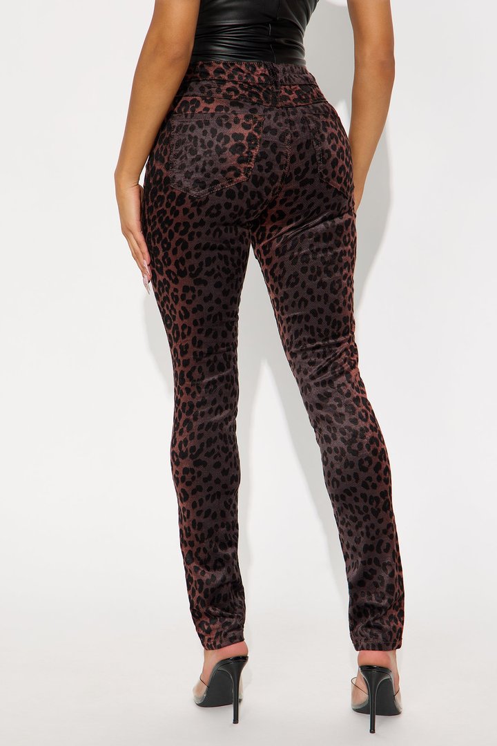 Deanna Velvet Leopard Skinny Pant 29″ - Leopard