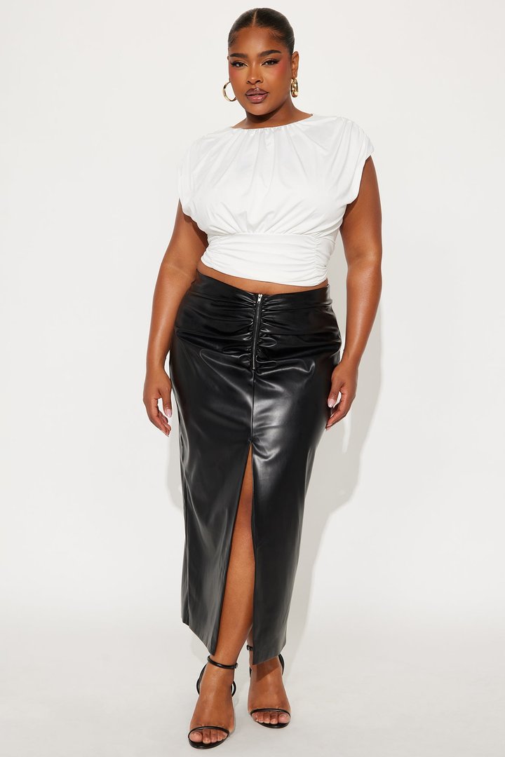 Not That Into You Faux Leather Maxi Skirt - Black
