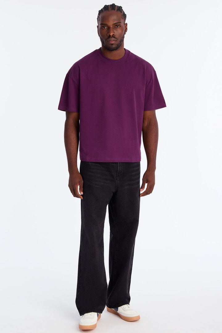 Boxy Premium Midweight Tee - Plum