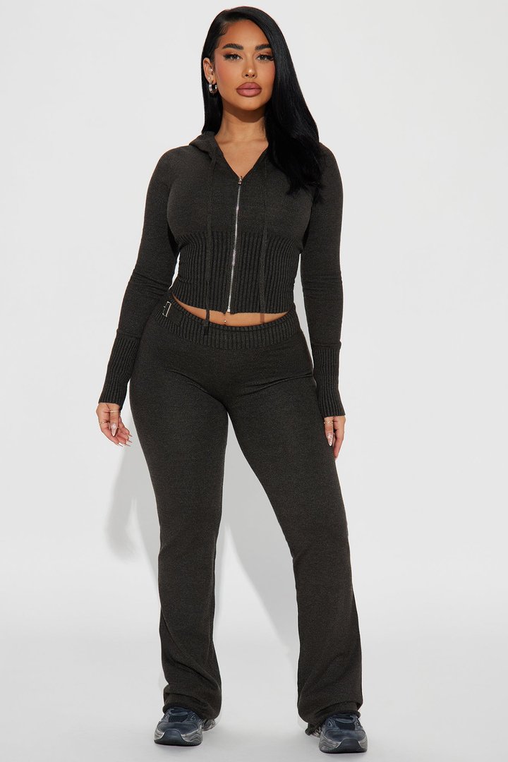 Lena Sweater Pant Set - Charcoal