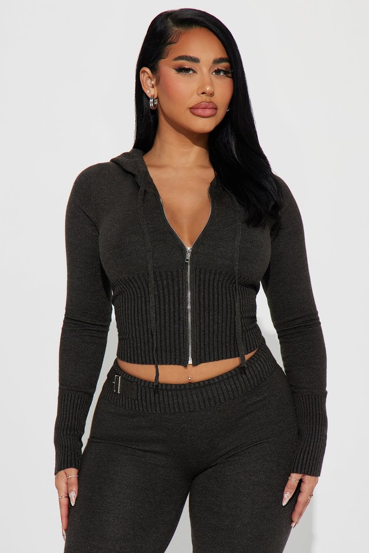 Lena Sweater Pant Set - Charcoal