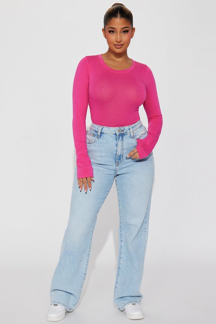 Julia Long Sleeve Top - Magenta