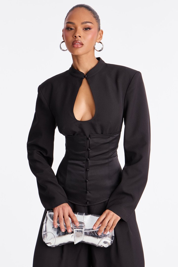 Camilla Corset Waist Jumpsuit - Black