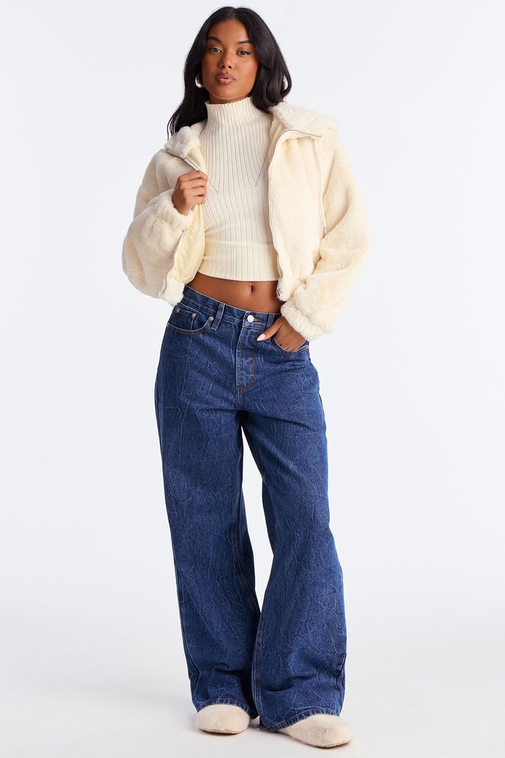 Jolie Faux Fur Jacket - Ivory