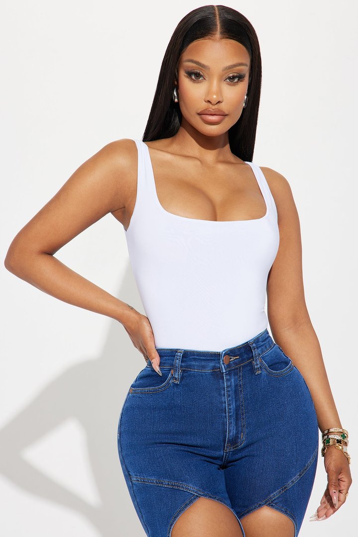 Back To Basic Double Lined Bodysuit - White