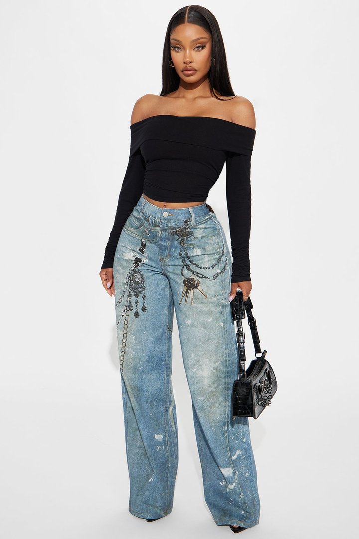 Penelope Off Shoulder Top - Black