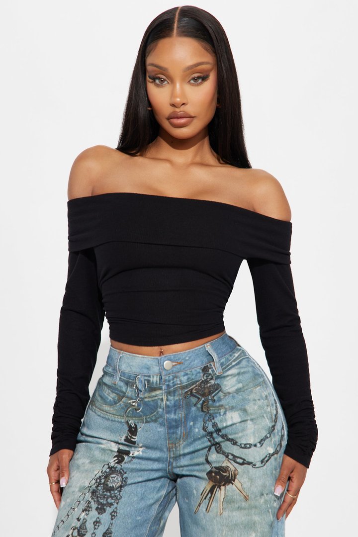 Penelope Off Shoulder Top - Black