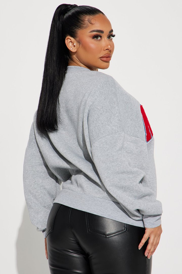 New York Chenille Patch Sweatshirt - Heather Grey