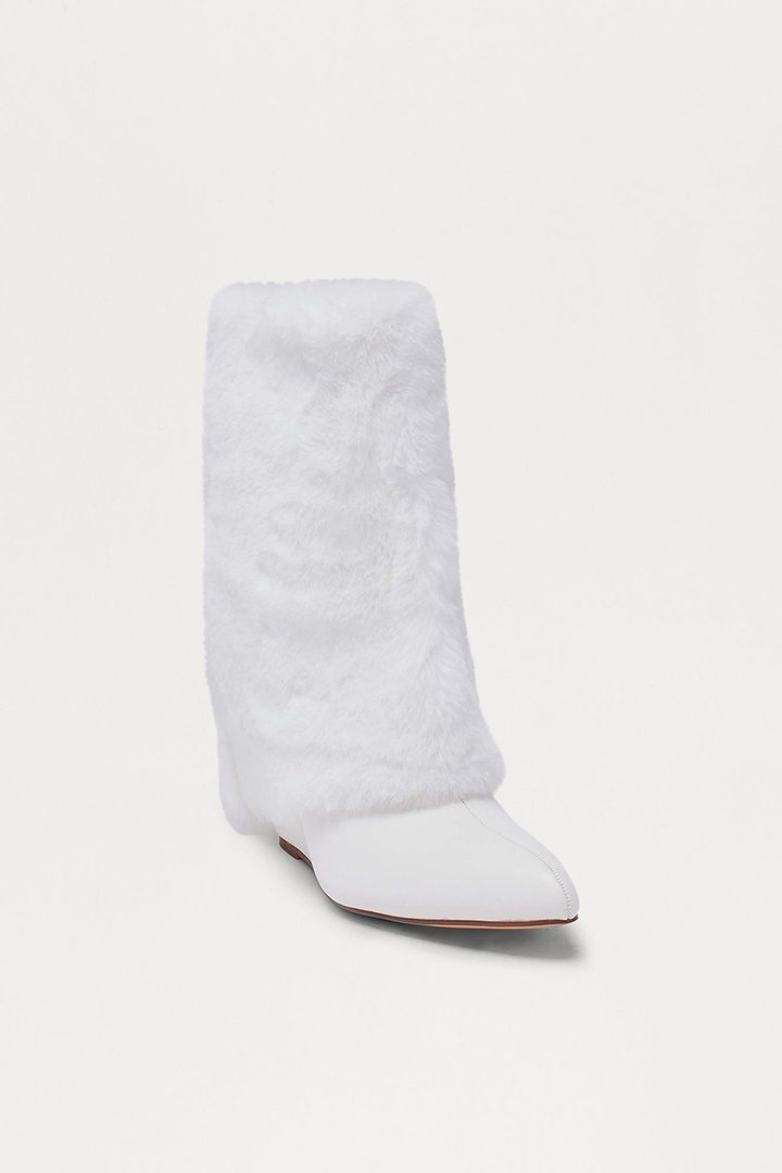 Iceberg Faux Fur Booties - Cream