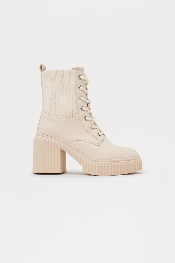 Ander Lace Up Booties - Ivory
