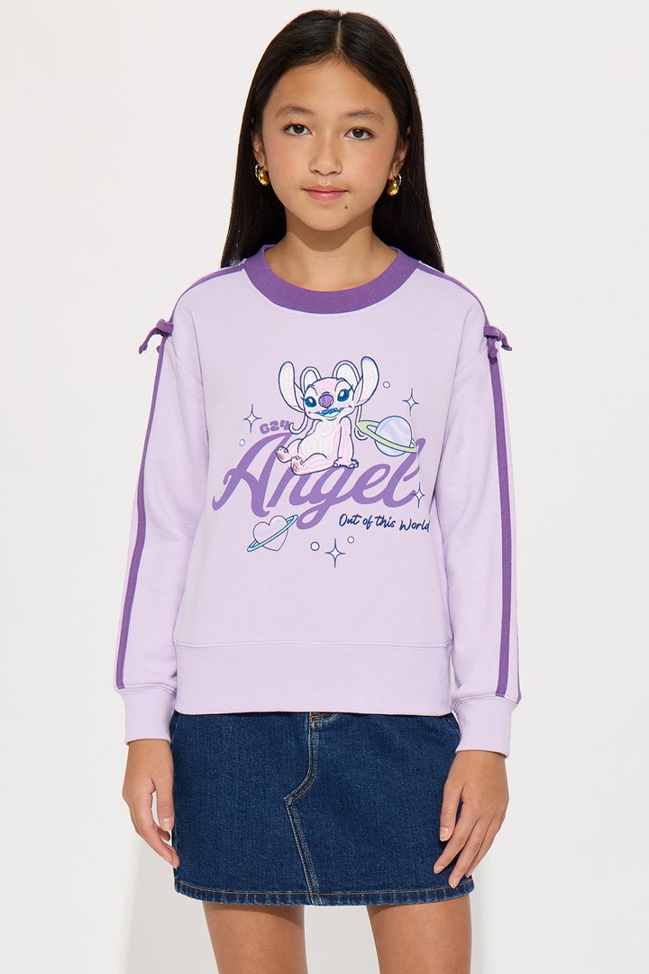 Mini Angel Out Of This World Crew Neck Sweatshirt - Lilac