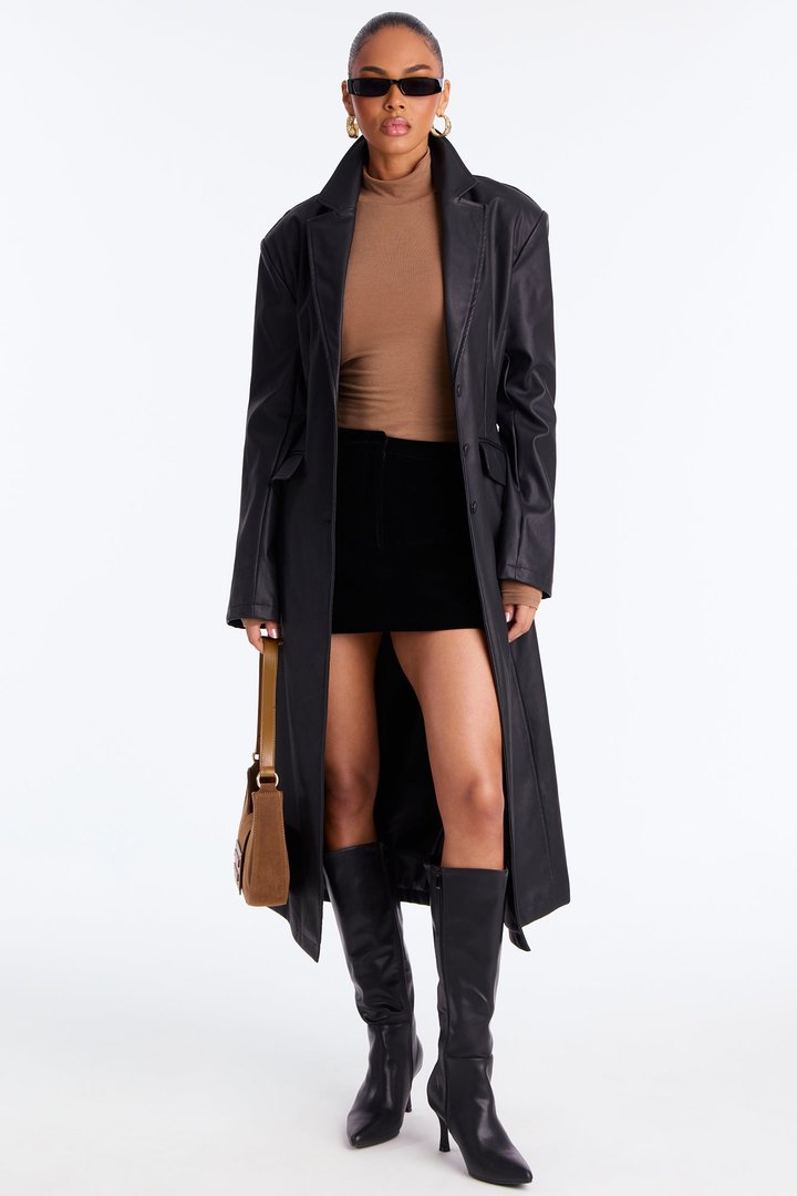 Octave Turtle Neck Backless Top - Mocha