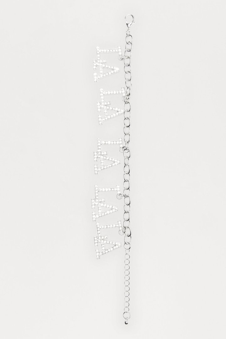 LA City Girl Rhinestone Bracelet - Silver