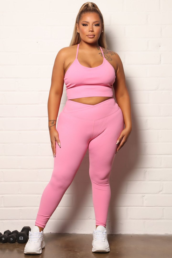 Sport Core Ribbed Active Tank - Pink