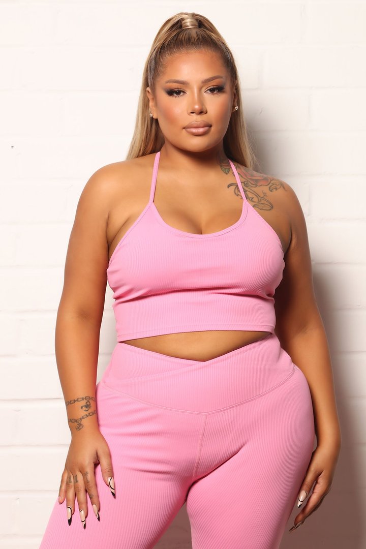 Sport Core Ribbed Active Tank - Pink