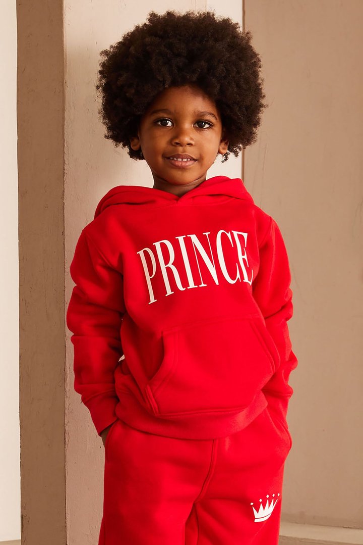 Family Goals Mini Prince Hoodie - Red
